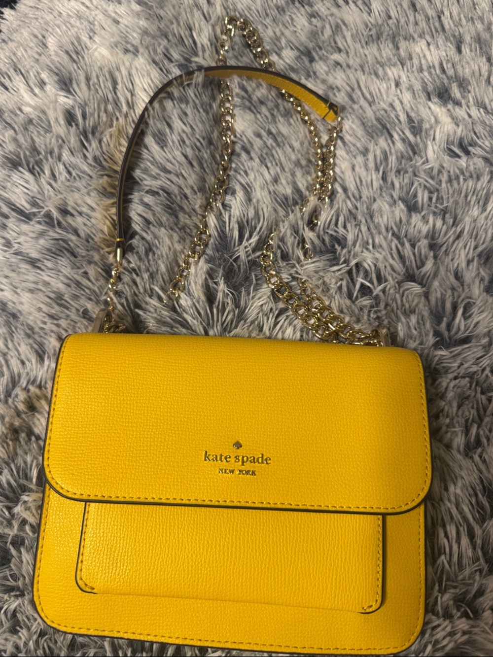 Kate Spade Yellow Leather Chain Strap Crossbody